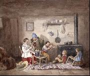 Cornelius Krieghoff Habitants painting